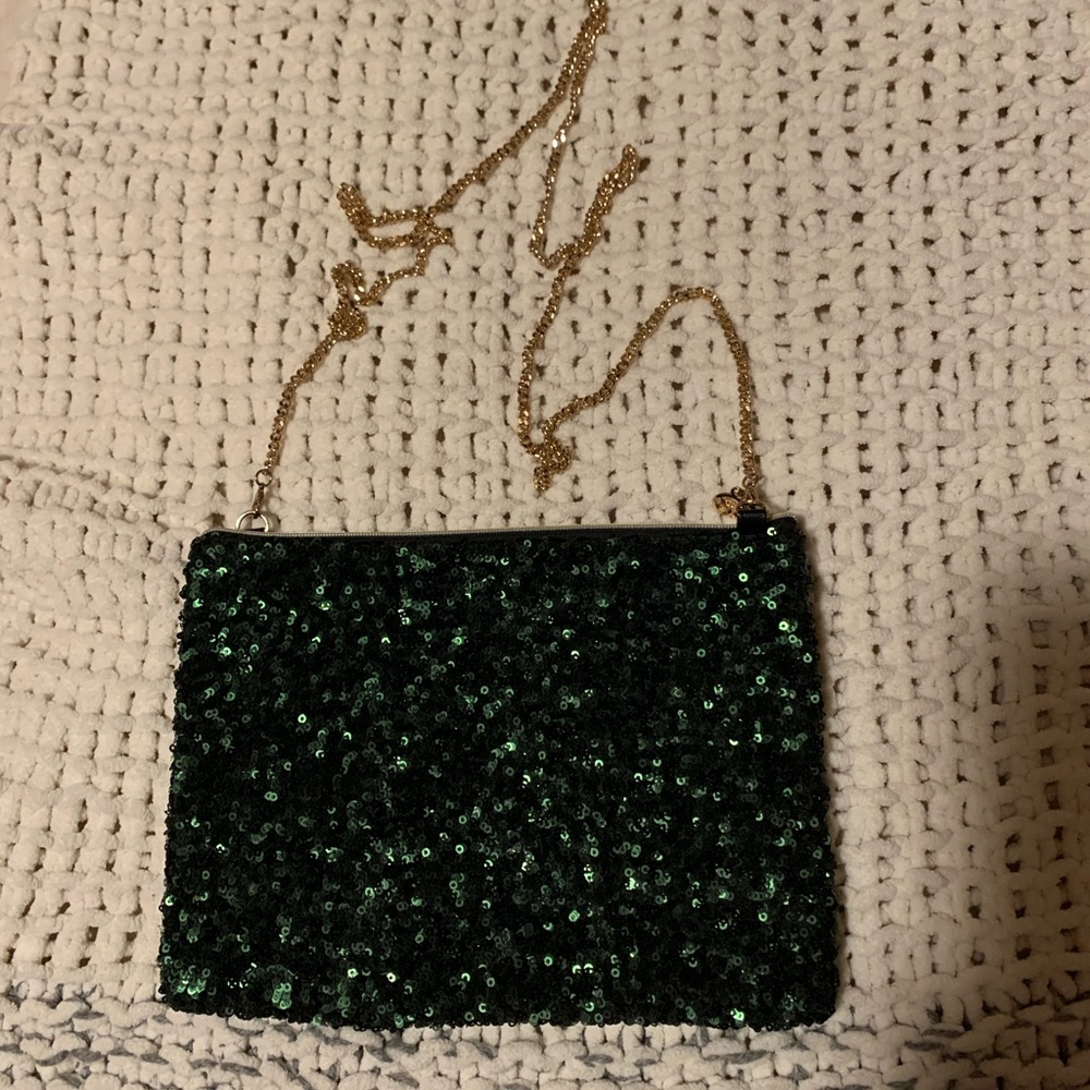 Gorgeous evergreen sequins bag